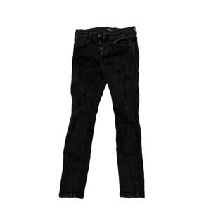 Nimes Button Fly Slim Black Jeans Mens 30x30